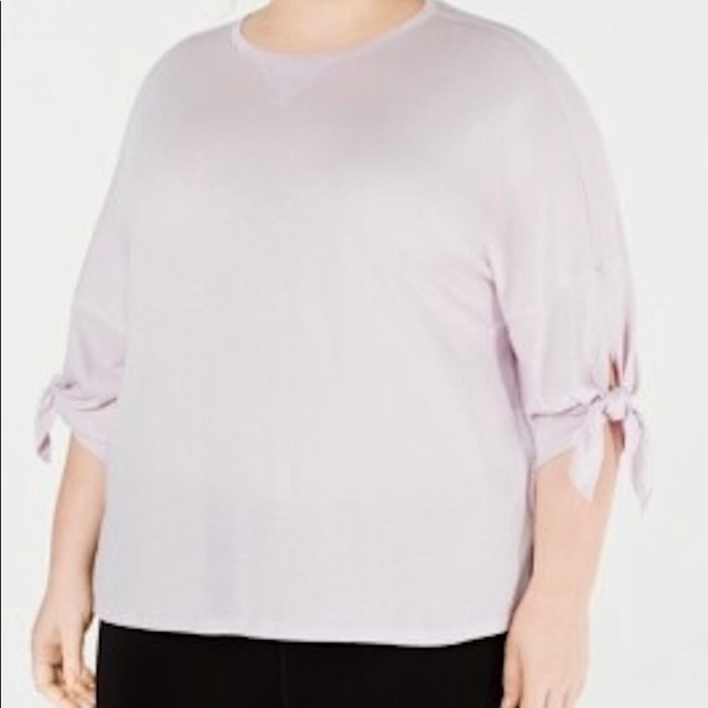 Calvin Klein Plus Size Tie Sleeve Tee